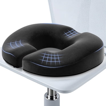 Lolsea Donut Pillow for Tailbone Pain Relief Seat Cushion, Memory Foam Chair Cushion by Ergonomic for Sciatica, Hemorrhoids, Postpartum Pregnancy, Black