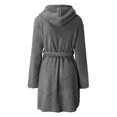 thumbnail image 4 of AherBiu Plus Size Robes for Women Fuzzy Fleece Lightweight Bathrobes Plush Warm Soft Mini Robe with Pockets, 4 of 7