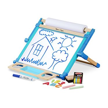 Melissa & Doug Chevalet Artistique Magnétique de Table à Double Face - Tableau Effaçable à Sec et Tableau Noir