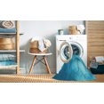 thumbnail image 2 of Ahgly Company Tapis d'Intérieur Lavable à la Machine, Carré, Transitionnel, Bleu, Tapis de Zone, 6 Pieds Carré, 2 of 7
