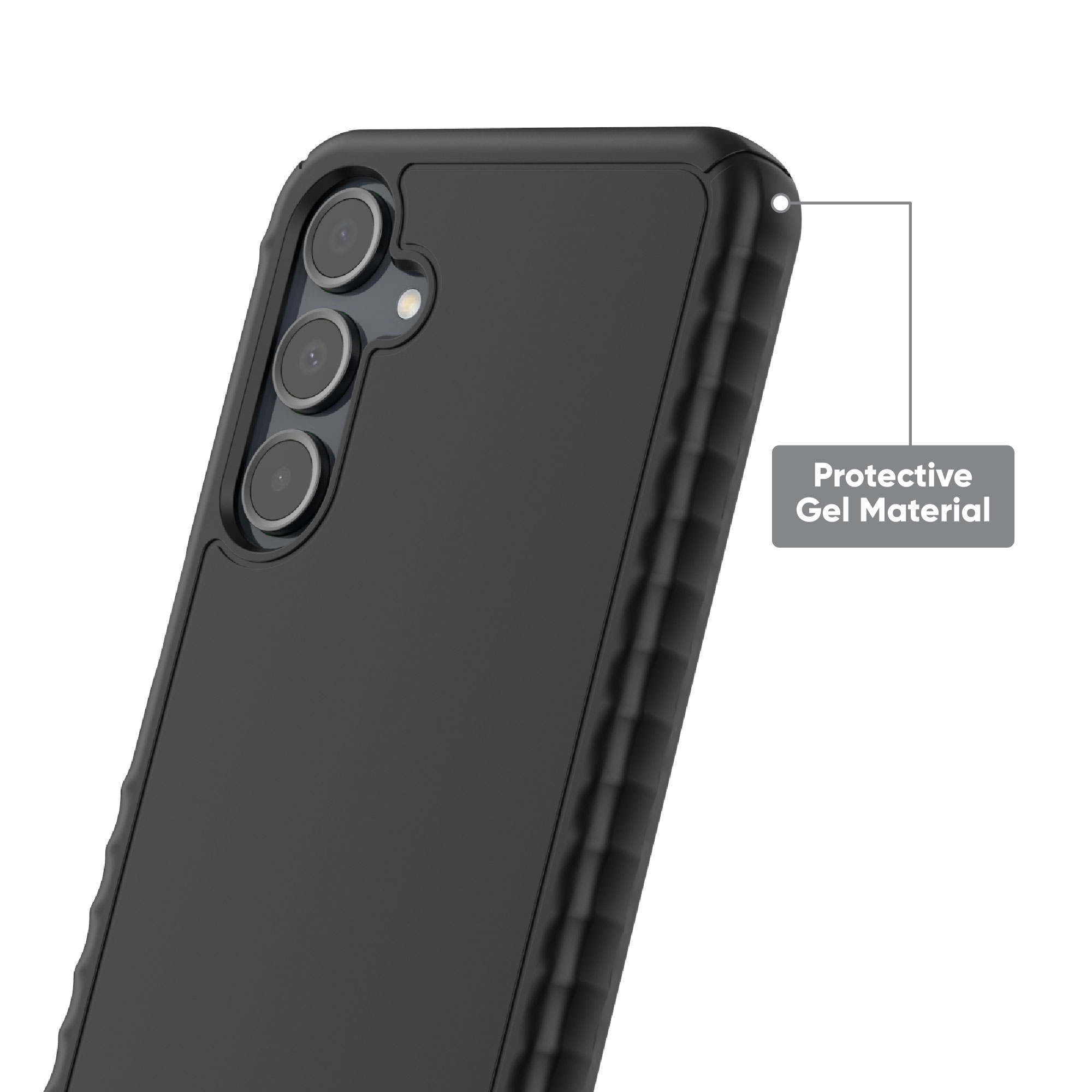 onn. Samsung Galaxy A16 5G Protective Gel Case with Corner Protection, Black