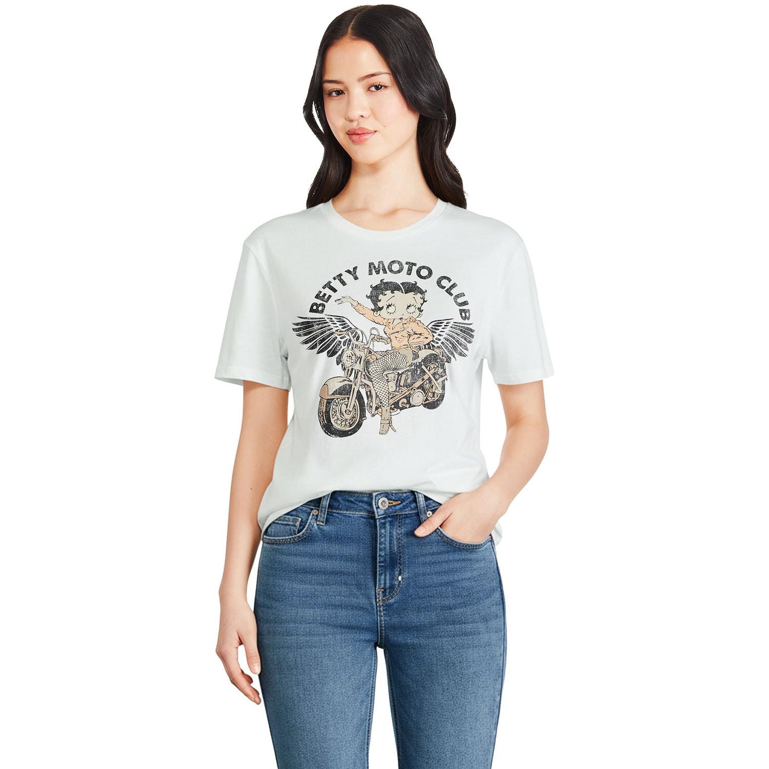 T-shirt à imprimé graphique Betty Boop pour femmes