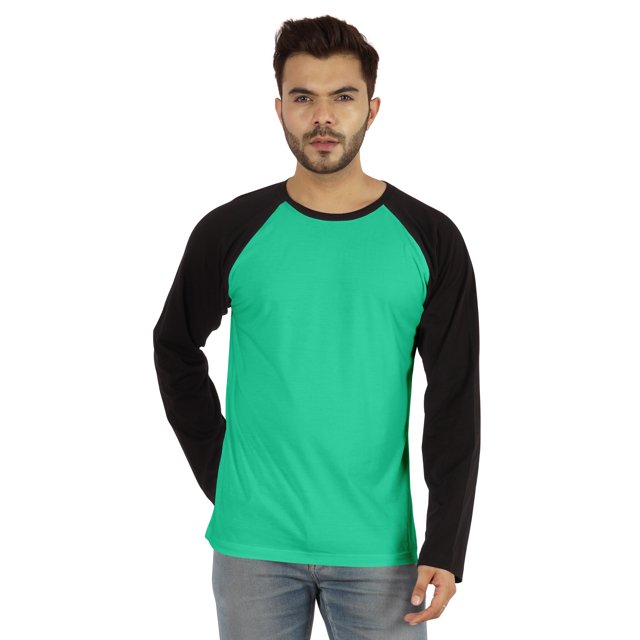 Inkmeso Men's Regular Fit Round Neck Shirt Solid Raglan Long Sleeve T-Shirts