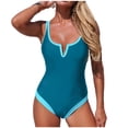thumbnail image 2 of Ailaofu Womens One Piece Swimsuits Tummy Control Athletic Full Coverage Bathing Swim Suit Color Block Slimming Swimwear, 2 of 7