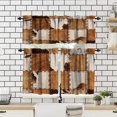 thumbnail image 4 of Vintage Fur Patchwork Curtains Valance,Western Farm Animal Cow Fur Pattern Patchwork Valance,Home Kitchen Living Room Decor Window Valance,3 Piece Set, 4 of 5
