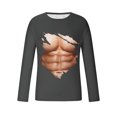 thumbnail image 4 of T-Shirts Sans Manches pour Hommes T-Shirt Révélateur de Muscles pour Hommes T-Shirt 3D Imprimé Non Positionné à Manches Longues Col Rond T-Shirt Décontracté Haut Blouses T-Shirts en Coton pour Hommes T-Shirts d'Été pour Hommes, 4 of 5