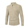 thumbnail image 3 of TIMIFIS Chandail à Demi-Glissière pour Hommes, Décontracté, Uni, Col Roulé, Tricot, Manches Longues, Chandail, Printemps, 3 of 4