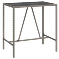 thumbnail image 2 of vidaXL 7 Piece Garden Bar Set with Cushions Grey Poly Rattan, 2 of 4