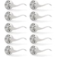thumbnail image 1 of Satin Nickel Door Handle Interior Brushed Nickel Passage Door Lever for Hall and Closet Keyless Door Lock Set Reversible for Left Right Sided Doors Leverset Handleset, 1 of 6