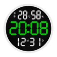 thumbnail image 1 of GROWTH TANK 12 inch Digital Wall Clock Large Display Large Digital Clock Calendar Month Date White Green, 1 of 9