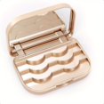 thumbnail image 3 of CNKOO Cosmetic Case Empty Eyelashes Storage Case with Makeup Mirror Holder Box Fake Eyelash Packing Travel Storage Case Eyelashes Bag Golden, 3 of 5