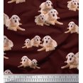 thumbnail image 1 of Soimoi Rayon Fabric Golden Retriever Dog Printed Fabric 1 Yard 56 Inch Wide, 1 of 3