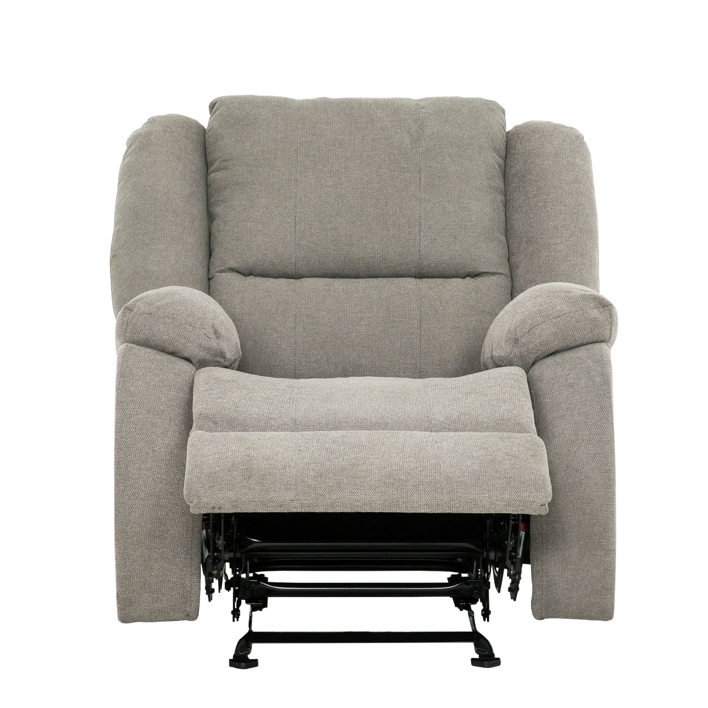 Fauteuil berçant inclinable Primo Amos – Fauteuil rembourré 36 po avec accoudoirs matelassés, mouvement berçant doux, tissu neutre – Pour salon