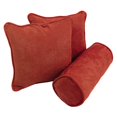 thumbnail image 3 of Double-corded Solid Twill Throw Pillows with Inserts (Set of 3), Chocolate, 3 of 5