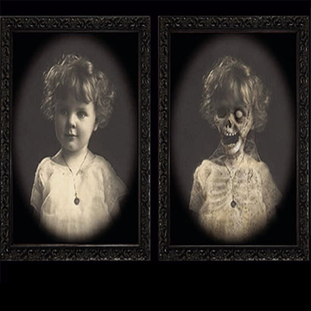 TIMIFIS Halloween Props Horror Picture Frame Lenticular 3D Changing Face Scary Haunted Spooky Halloween Decorations - Fall