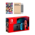 thumbnail image 1 of Nintendo Switch Neon Red Blue Joy-Con Console Mario Kart 8 Deluxe Bundle, with Mytrix Tempered Glass Screen Protector - Improved Battery Life Console with the Best Mario Kart Game, 1 of 9