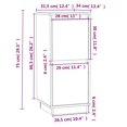 thumbnail image 4 of vidaXL Buffets 2 pcs Brun Miel 31.5x34x75 cm Pin Massif, 4 of 5