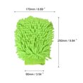 thumbnail image 2 of Unique Bargains Large Double-Side Microfiber Soft Chenille Dusting Wash Mitten Light Green, 2 of 5