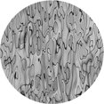 thumbnail image 1 of Ahgly Company Tapis de Zone Rond d'Intérieur Lavable à la Machine, Style Transitionnel, Gris Argenté, 6 Pieds Rond, 1 of 7