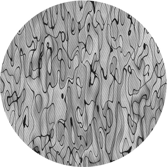 Ahgly Company Tapis de Zone Rond d'Intérieur Lavable à la Machine, Style Transitionnel, Gris Argenté, 6 Pieds Rond