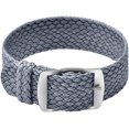 thumbnail image 1 of Unisex Perlon Nylon Bracelet With Stainless Steel Silver Buckle, Gray, 18mm, 1 of 6