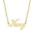 thumbnail image 1 of KISPER Collier Pendentif Prénom Personnalisé en Acier Inoxydable Plaqué Or 18K, 1 of 39