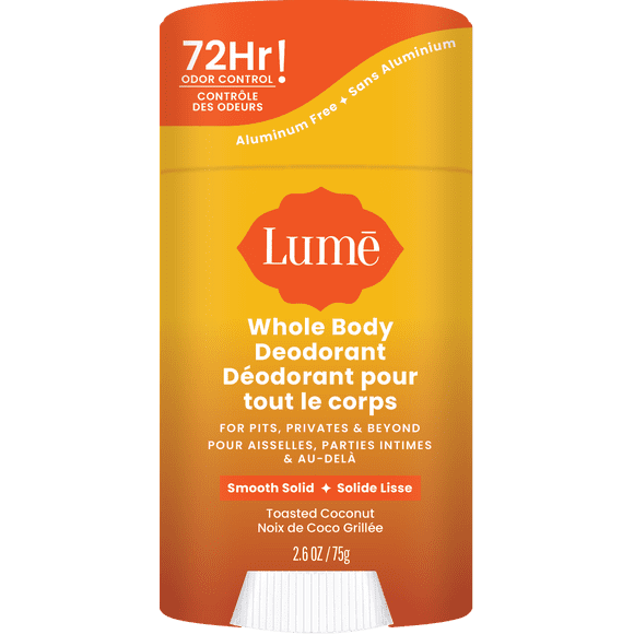 Lume Whole Body Women’s Deodorant - Smooth Solid Stick - Aluminum Free - Toasted Coconut - 2.6oz