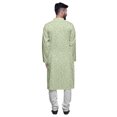 thumbnail image 3 of Atasi Kurta Asymétrique à Boutons pour Hommes Chemise Imprimée Mandarin à Manches Longues, 3 of 5