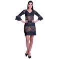thumbnail image 2 of Moomaya Robe Courte Imprimée pour Femmes, Manches Évasées, Coupe Droite, Robes pour Femmes, Vêtements d'Été Décontractés, 2 of 6