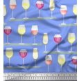 thumbnail image 1 of Soimoi Poly Georgette Fabric Wine Glass Bar Print Fabric by Yard 52 Inch Wide, 1 of 3