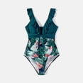 thumbnail image 3 of PatPat Women One Piece Swimsuits Tummy Control High Waist V Neck Tropical Family Matching Bathing Suit Set, 3 of 5