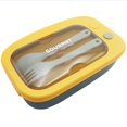thumbnail image 2 of Oleegame 1PC Bathtub Drain Stopper Box Compartment Japanese Lunch Box With Spoon And Fork 2 Tier Stackable Lunch Containers For Kids And Adults Blue, 2 of 5