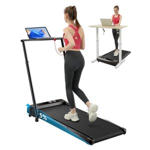 Pad de marche avec Incline, 2,5HP sous tapis de bureau pour la maison & Bureau, 2-in-1 Marche compacte & Jogging Machine avec télécommande & LED Affichage
