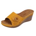 thumbnail image 1 of DXOUPM Sandales Femmes à Bout Ouvert Florales Décoratives Décontractées Compensées Sandales à Enfiler Chaussures pour Dames, 1 of 4