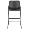 thumbnail image 3 of Heavenly Collection Counter Height Stool Set of 2, Black Upholstered Seat with Black Metal Base, Modern Kitchen Counter Seating, 3 of 9