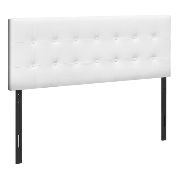 Monarch Specialties Bed, Headboard Only, Queen Size, Bedroom, Upholstered, Pu Leather Look, White, Transitional