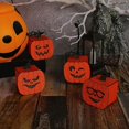 thumbnail image 4 of Halloween Jack-o‘-lantern Portable Pumpkin Bucket Covered Candy Jar Luminous, 4 of 5