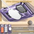 thumbnail image 4 of KOMI for iPhone 16E MagSafe Case with Adjustable Metal Camera Lens Cover Stand with 1 Screen Protector,[Mil-Grade Protect] Rugged Heavy Duty Magnetic Case for iPhone 16e / iPhone SE4 6.1" Purple, 4 of 5