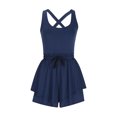 thumbnail image 3 of Mrat Combinaisons de Course pour Femmes Sans Manches une-Pièce Robes de Tennis Athlétiques Robe Courte d'Entraînement Combinaisons d'Exercice avec Shorts Intégrés S-67 Bleu Foncé TTG, 3 of 5