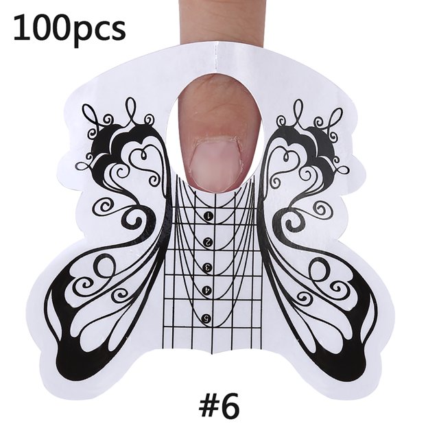 Extension Gel à Ongles Extension Art des Ongles Formes d'Extension Guides Art des Ongles Extension 100 Pcs Forme Ovale Outil Adhésif pour Manucure Acrylique UV Extension Ongles