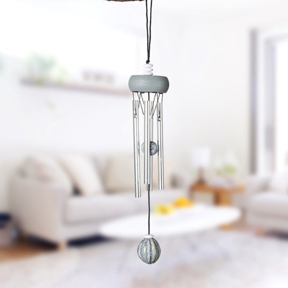 MYG for Copper Wind Chimes 4 Tubes Outdoor Garden Decor Mini Bell Ornament Aluminum Wood Hanging Wind Bells for Yard Patio Porch Window Home Decoration 27cm Length