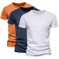 thumbnail image 1 of Besolor 3 Pack Men's Summer Shirts Big and Talls Short Sleeve Basic Tees Round Neck Athletic Workout Tee Tops, 1 of 6