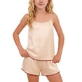 thumbnail image 4 of Tranfacy Vêtements d'Été pour Filles Couleur Unie Col Rond Sans Manches Haut Mode avec Short Tenue d'Intérieur Décontractée Ensemble 2 Pcs, 4 of 7