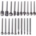 thumbnail image 1 of 20 Pcs Bavures Rotatives, Hss Bavures Rotatives Fraiseuses Outils de Routage Accessoires Outil Rotatif 3Mm Tige pour Dremel, 1 of 5