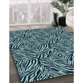 thumbnail image 3 of Ahgly Company Tapis d'Intérieur Lavable en Machine Carré Transitionnel Vert Sarcelle Profond, 3 Pieds Carré, 3 of 7