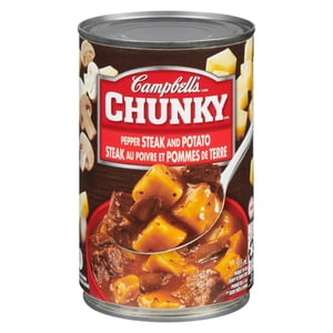 Campbell's® Chunky® Pepper Steak et pomme de terre prêts à servir soupe, étagère stable