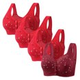 thumbnail image 1 of Plebaso 4 Pack Bras for Women Front Closure Everyday Bralettes Wireless Full Coverage Ladies Push up Bras, 1 of 3