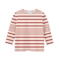 thumbnail image 3 of ShomPort Boys Girls T-Shirts 3/4 Sleeve Stripe Pattern Round Collared Lightweight Undershirt Cozy Soft Pullover Basic Layer Tees Tops, 3 of 4