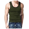 thumbnail image 1 of Men's Slim Casual Sports Summer Matching Color Undershirt Vest, 1 of 5