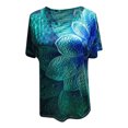 thumbnail image 3 of CHGBMOK Blouses Grande Taille pour Femmes Été Blouse Décontractée à Manches Courtes Imprimée Col Rond T-Shirt Hauts de Plage en Liquidation, 3 of 4
